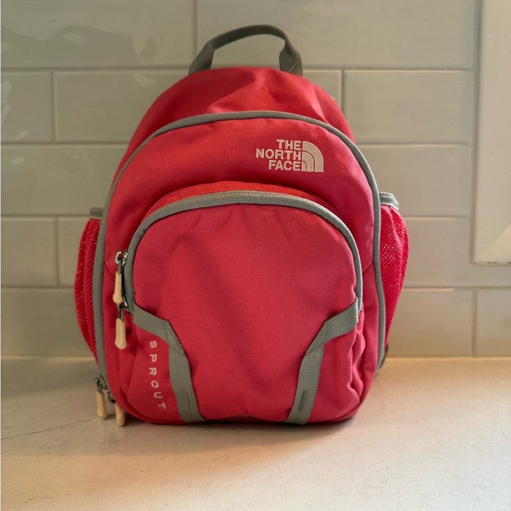 The North Face Pink and Gray little kids Backpack